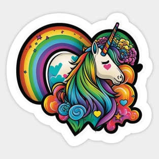 Groovy Psychedelic Unicorn Sticker